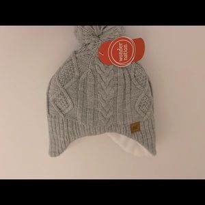 Fleece lined gray hat